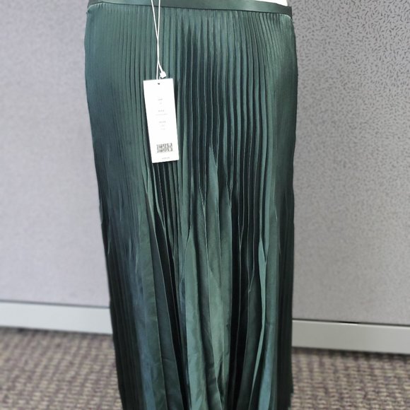 Vince Womens Green Pleated Skirt Size 12 - Picture 3 of 8